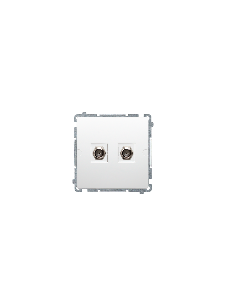 Simon Basic Gniazdo antenowe typu F podwójne biały