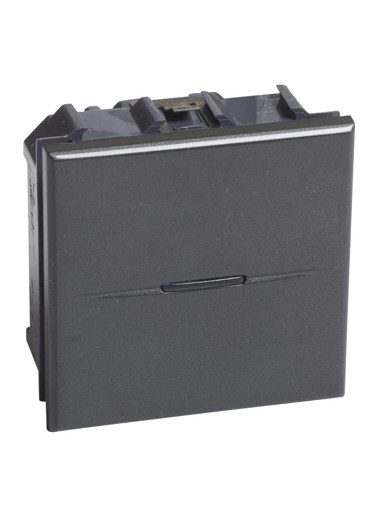 AXOLUTE - Przycisk jednobiegunowy NO 10A (zaciski śrubowe) 2 moduły AXIAL antracyt, Bticino