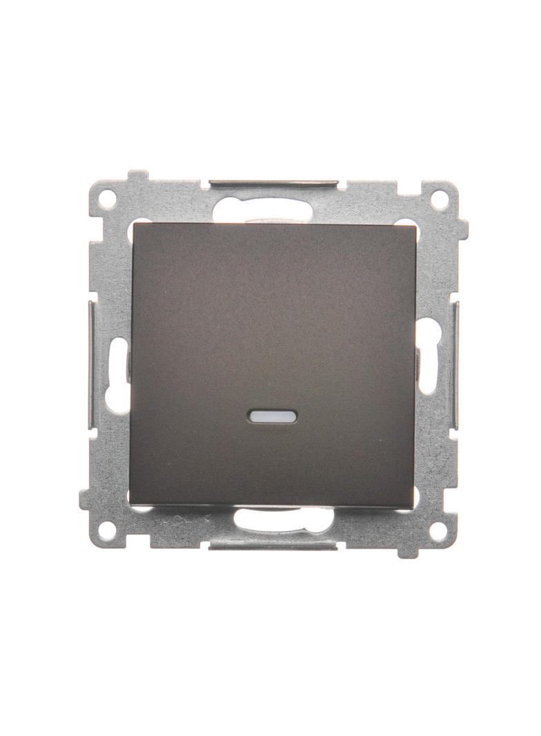 Simon 54 Łącznik schodowy z podświetleniem LED bez piktogramu 10A 250V szybkozłączka brąz mat DW6L.01/X/46 KONTAKT