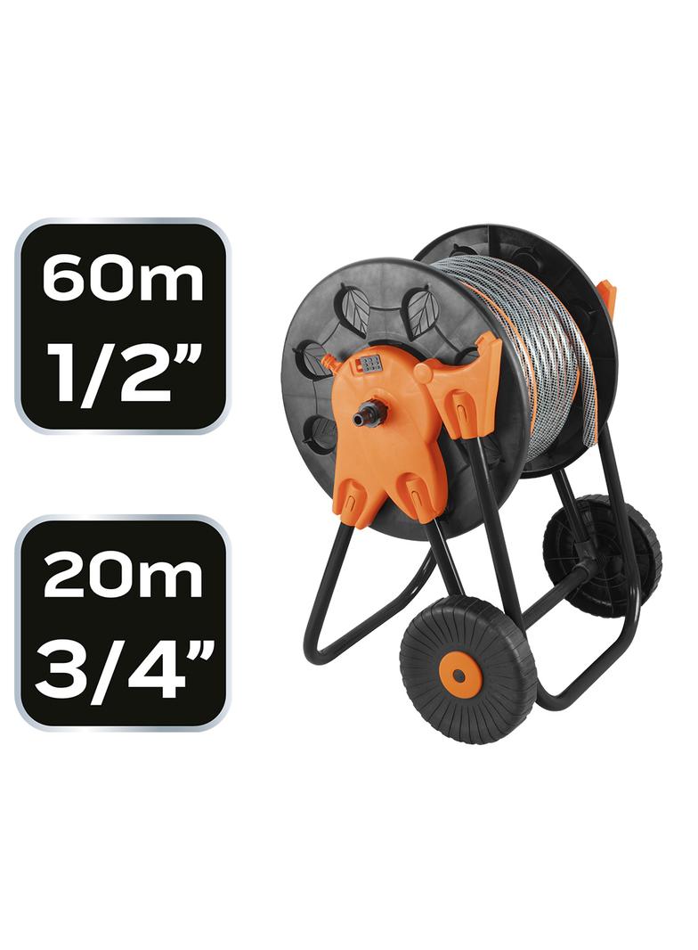 Wózek na wąz ogrodowy, tworzywo sztuczne, do 60 m węza 1/2"