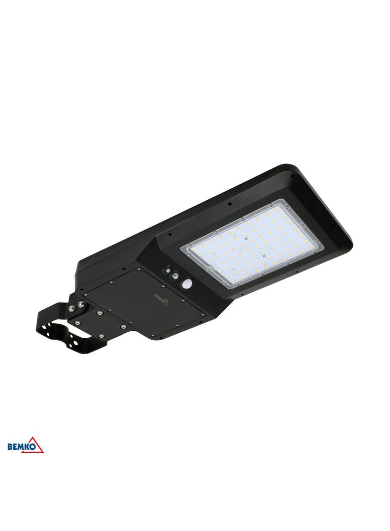 SOLARNA OPRAWA LAMPA ULICZNA LED SOLGER 40W 6000lm 3000/4000/6000K IP65 CZARNA Czujnik ruchu PIR BEM C83-SOG-040BL-CCT-PIR BEMKO