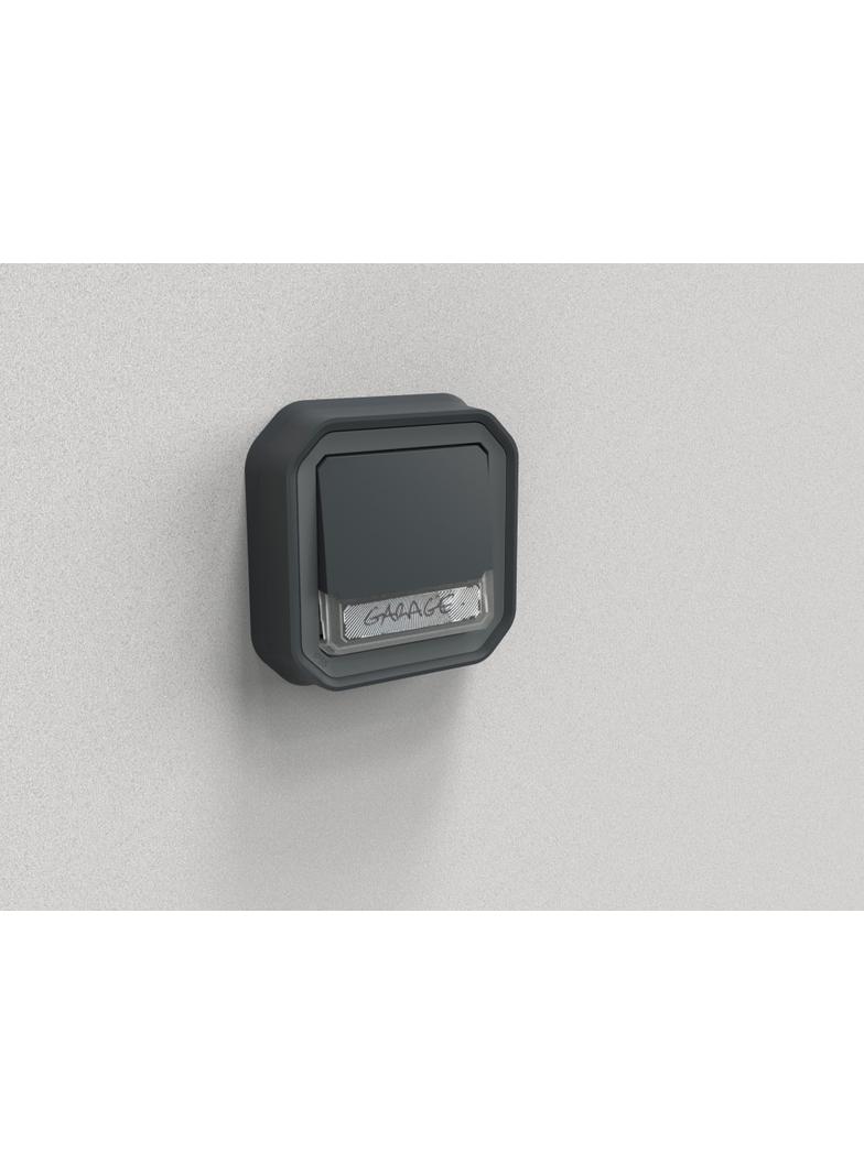 NOWE PLEXO - PRZY. NO/NC PODŚWI. Z UCHWYT ETY. PODTYNK. 10A- 250V~ ANTRACYT