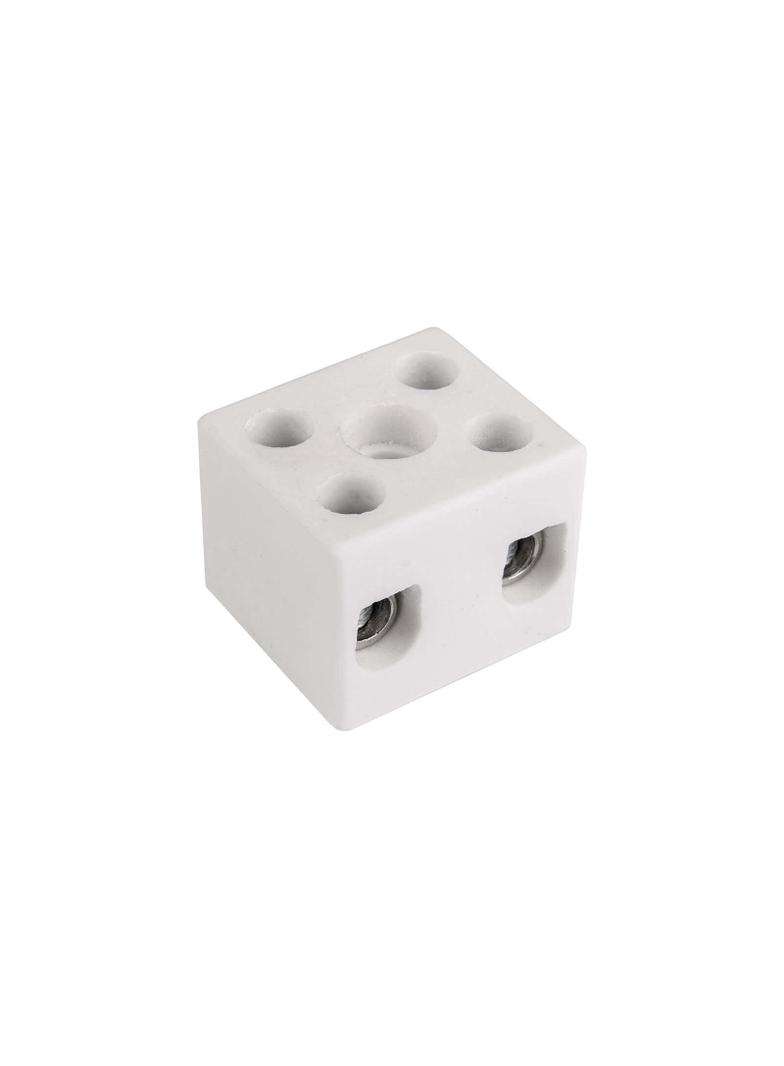 Złączka gwintowa porcelanowa 10mm² 2‑tory biała z 1 otworem montażowym CPO‑15A‑2P 80722516 /20szt./ SIMET