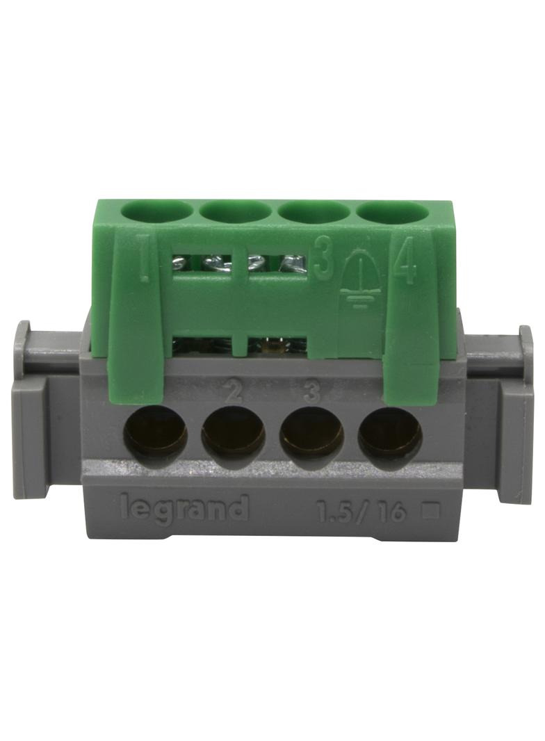 Listwa Zaciskowa 4-Otwory Zielona IP2X Z4 004830 LEGRAND