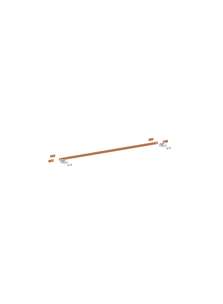 ZX2333 Szyna miedziana 20x5mm szerokość 4PW 1000mm V2, A2 (do samodzielnego montażu)