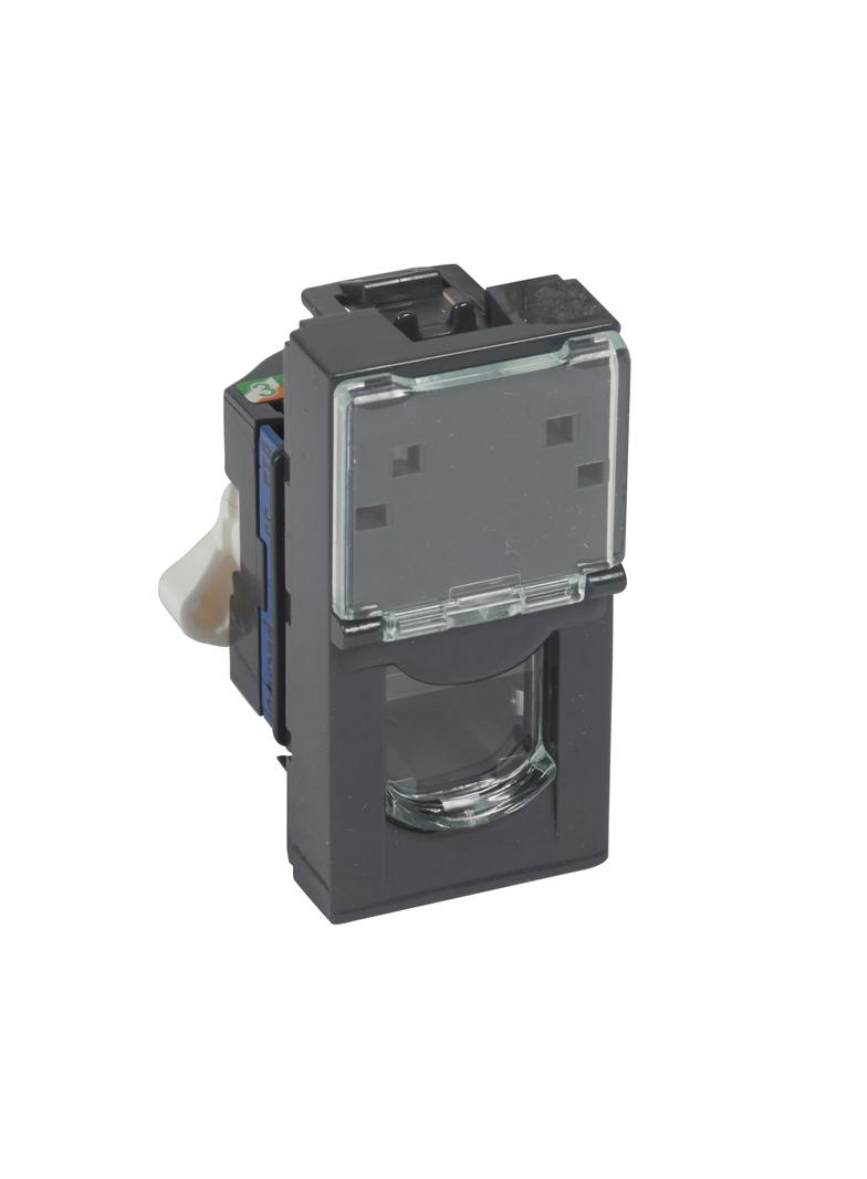 Mosaic - Gniazdo 1Xrj 45 Kat. 6 Ftp - 1 Modułowe - Antracyt 079162 LEGRAND