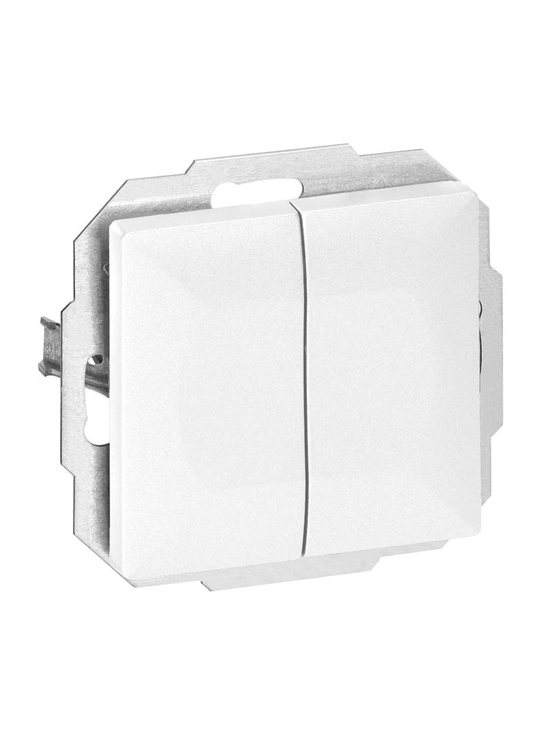 Łącznik podtynkowy schodowy podwójny Pearl, 10A, 250V, WP-2/5P, biały OR-OE-7702/2/W ORNO