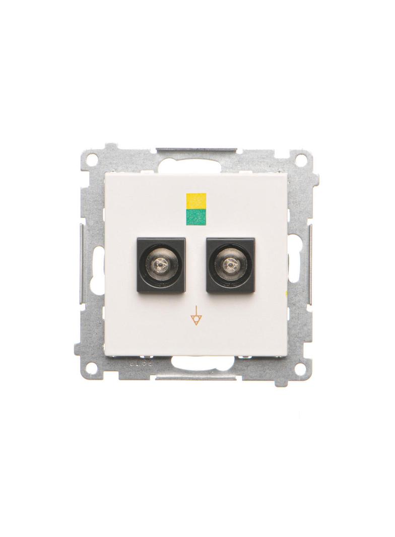 Simon 55 Gniazdo ekwipotencjalne podwójne Biały mat