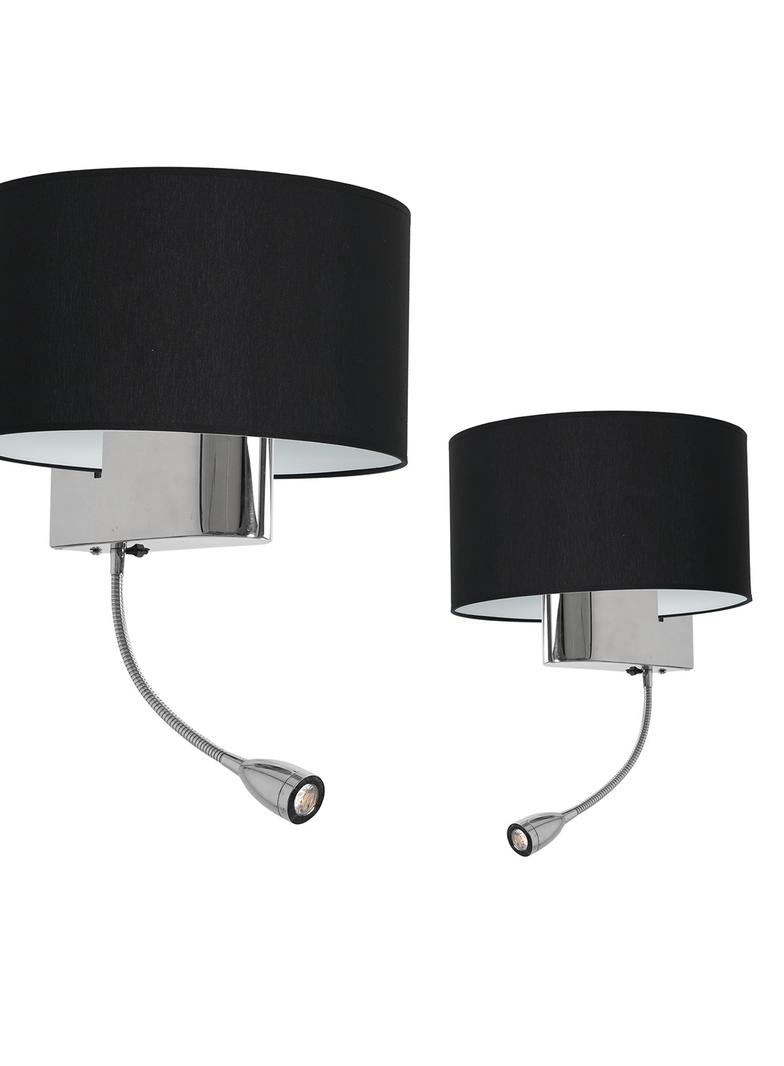 Milagro kinkiet Casino E27 + LED 1W 4000K czarny/chrom ML6378