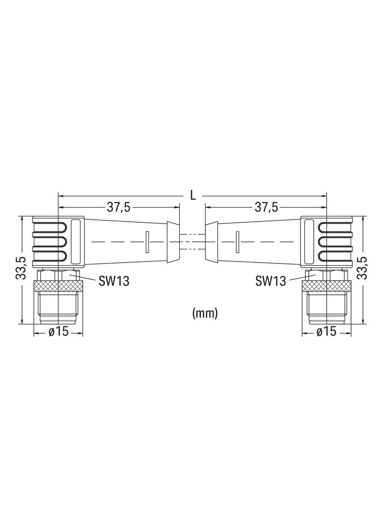przewód ETHERNET wtyczka kątowa/wtyczka kątowaM12 20m WAGO