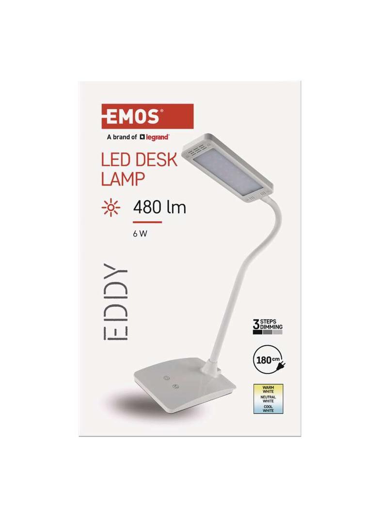 Lampa biurkowa LED EDDY biała, WW/NW/CW Z7599W EMOS