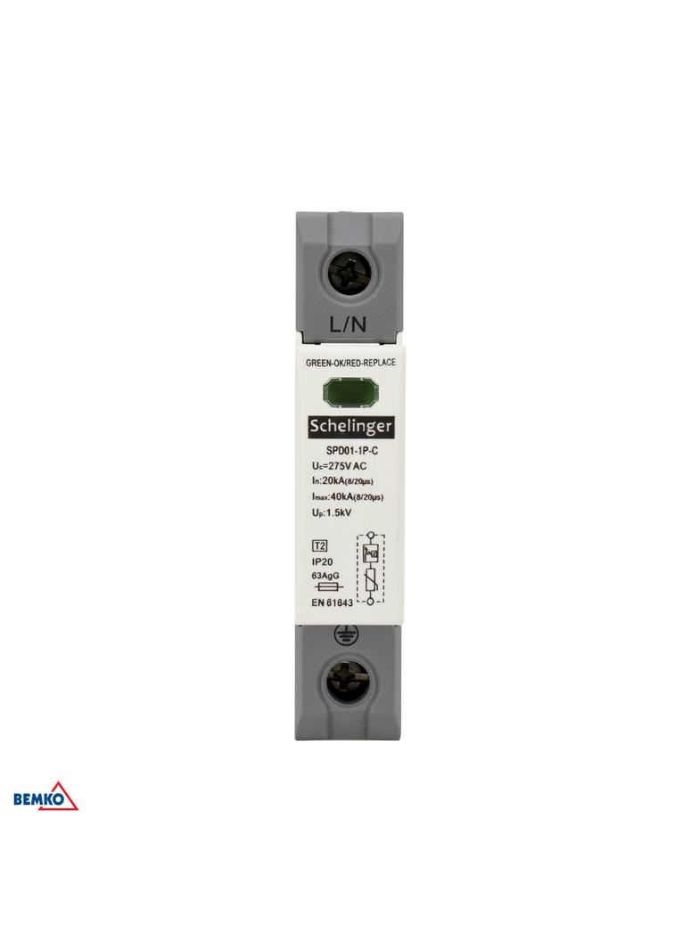 OGRANICZNIK PRZEPIĘĆ 1P 20kA(8/20) KLASA T2 (C) SCHELINGER