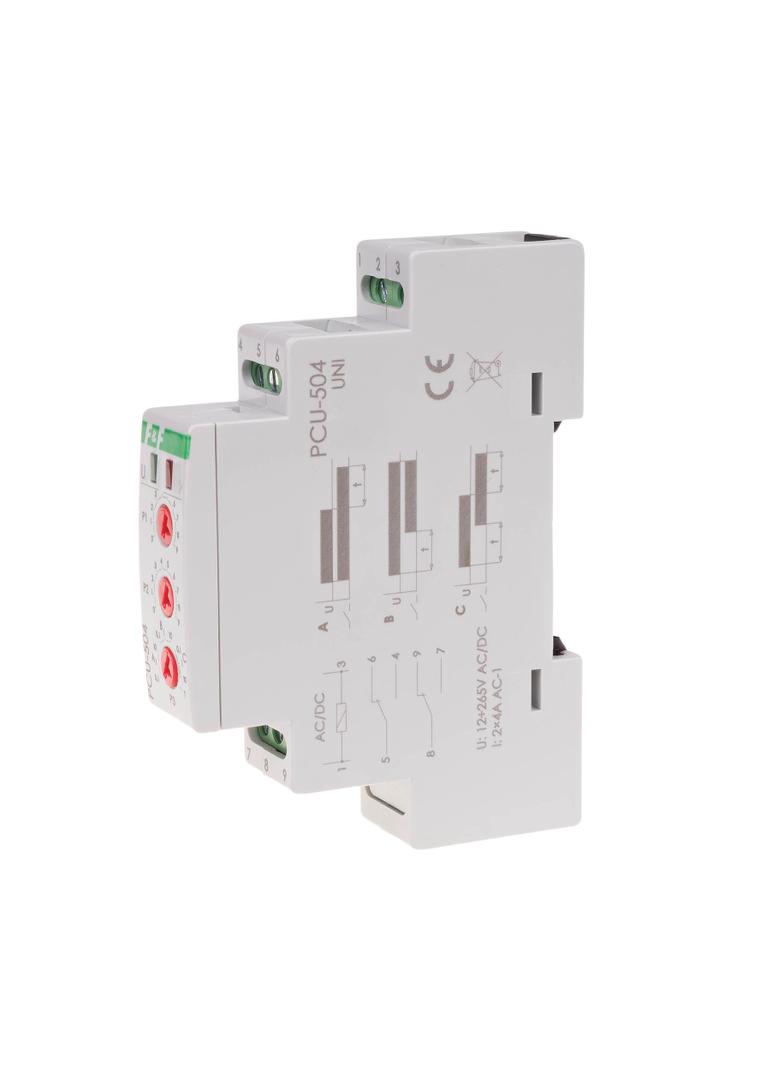 Przekaźnik czasowy z podtrzymaniem po zaniku napięcia zasilania styk 1Z/R 12-264V PCU-504UNI F&F
