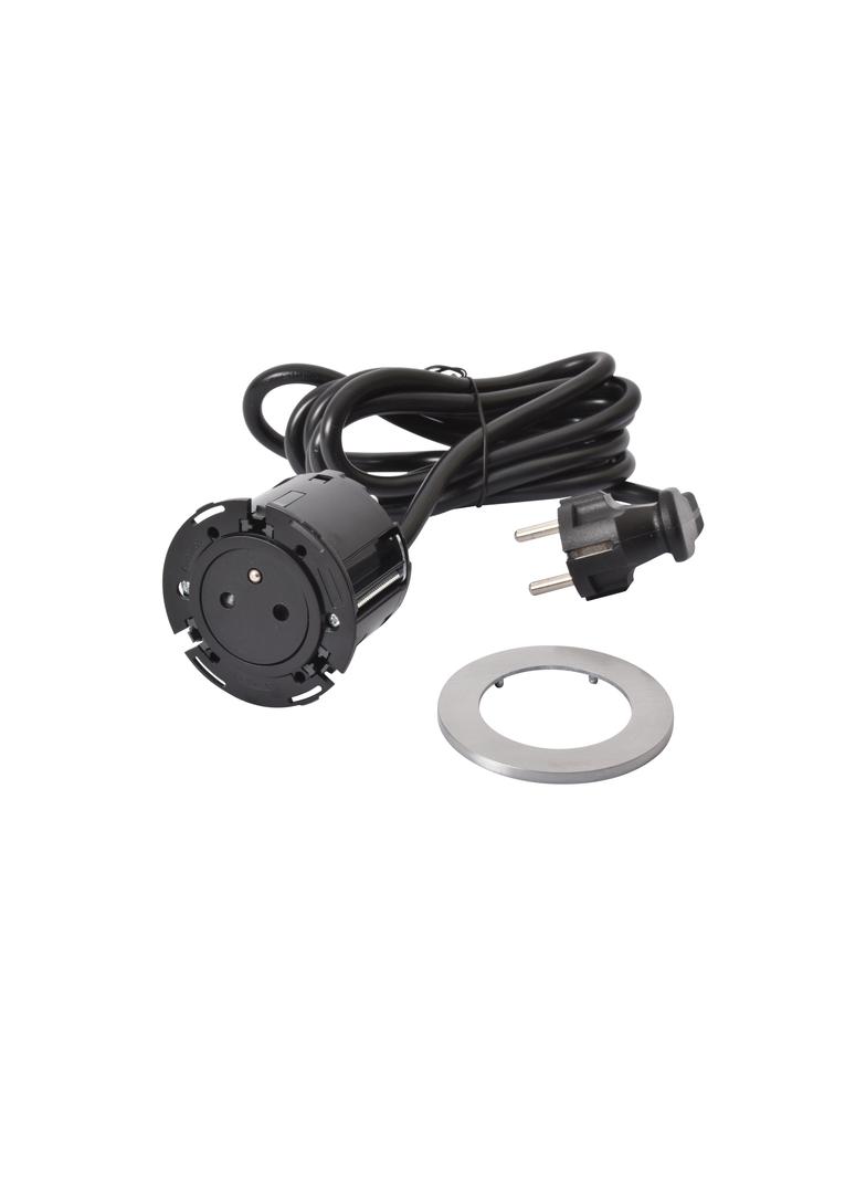 INCARA: DISQ 60 - 2P+Z - 2,0 M-METAL/CZARNY, Legrand