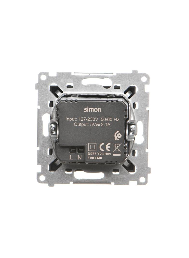 Simon 54 Ładowarka 2 x USB 2.1 A 5V DC 230V czarny DC2USB.01/49 KONTAKT