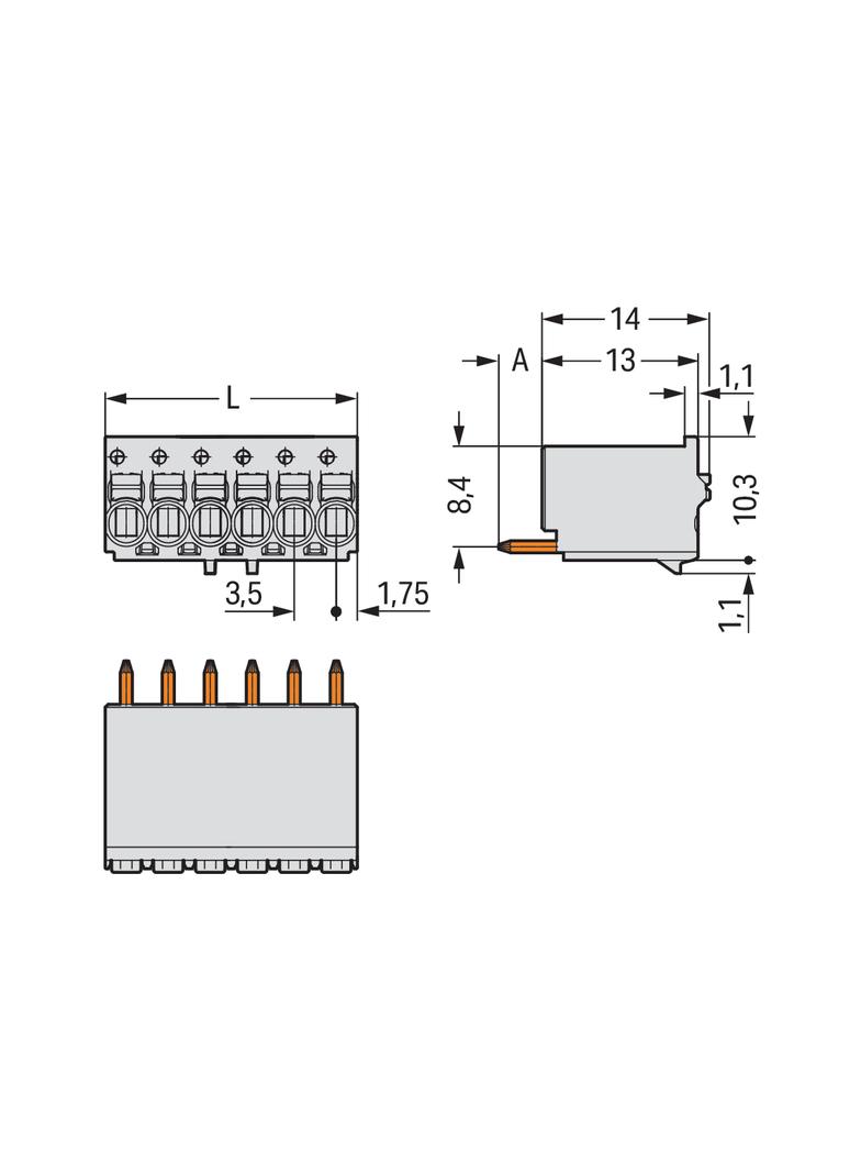 Gniazdo picoMAXeCOM raster 3,5mm 10‑biegunowe z prostymi pinami lutowniczymi bez płytki 2091‑1180 /100szt./ WAGO