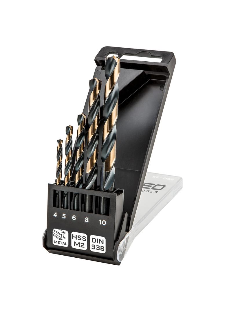 Wiertła do metalu HSS-CNC, 124°, "Pro-Tec", 4.0 - 10 mm, zestaw 5 szt.
