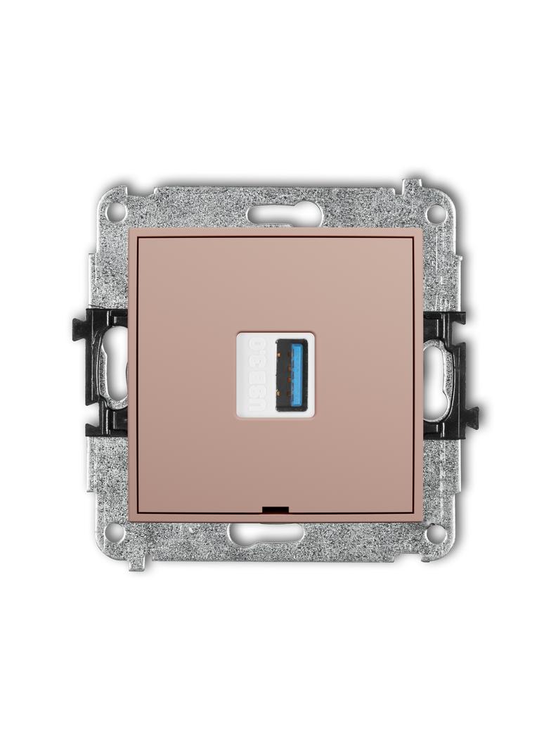 ICON Mechamizm gniazda pojedyncze USB typ A-A 3.0 łososiowy 62IGUSBBO-5 KARLIK