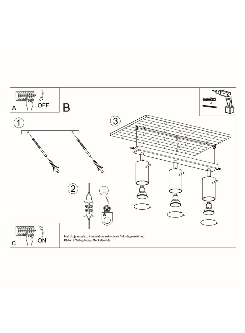 Sollux Plafon RING 3L czarny SL.0093