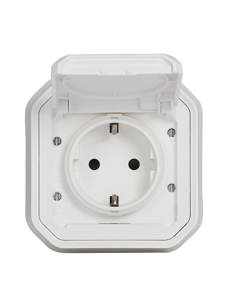 NOWE PLEXO - GN. SCHUKO 2P+Z ZACISKI ŚRUB PODTYNKOWE Z PAZURKAMI 16A-250V BIAŁE 069868L LEGRAND