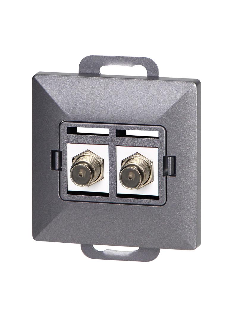 Gniazdo podw. typu F Pearl, TV/F-F1/P2, antracyt OR-OE-7714/2/A ORNO