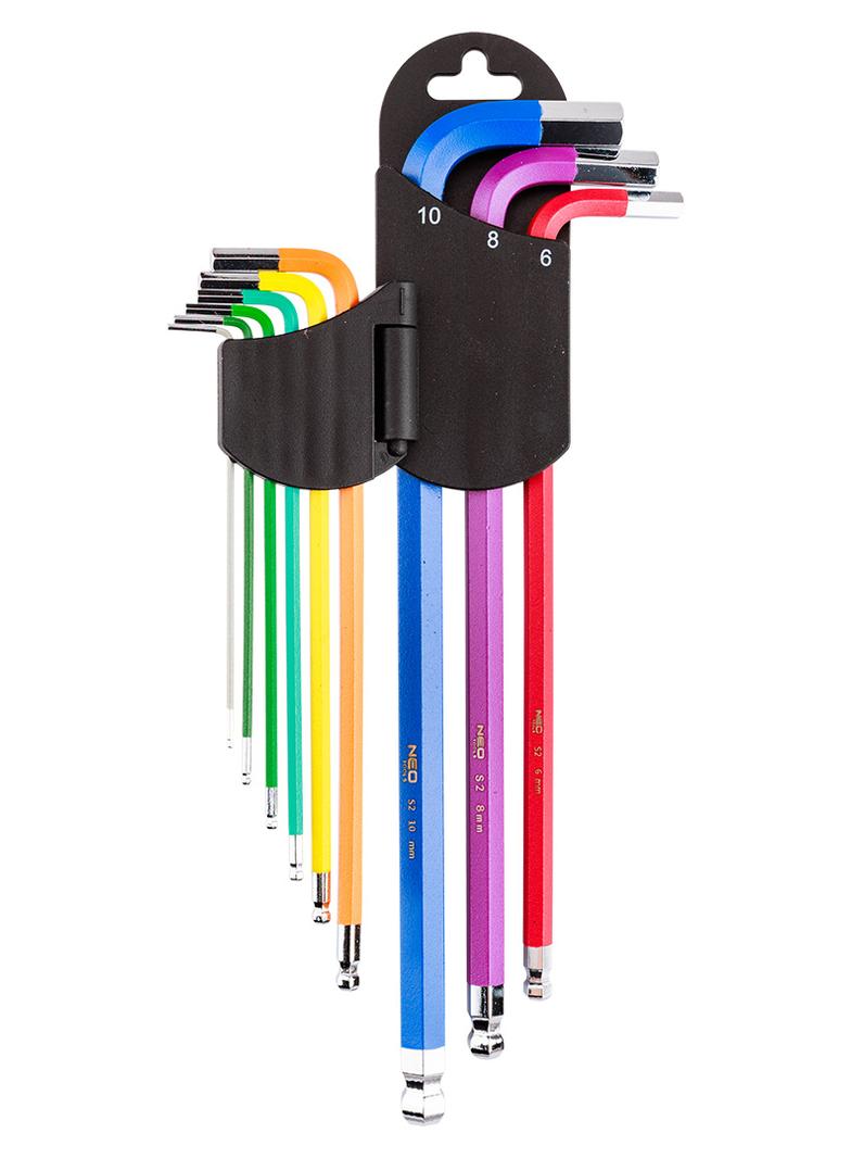 Klucze sześciokątne 1.5-10 mm, zestaw 9 szt.