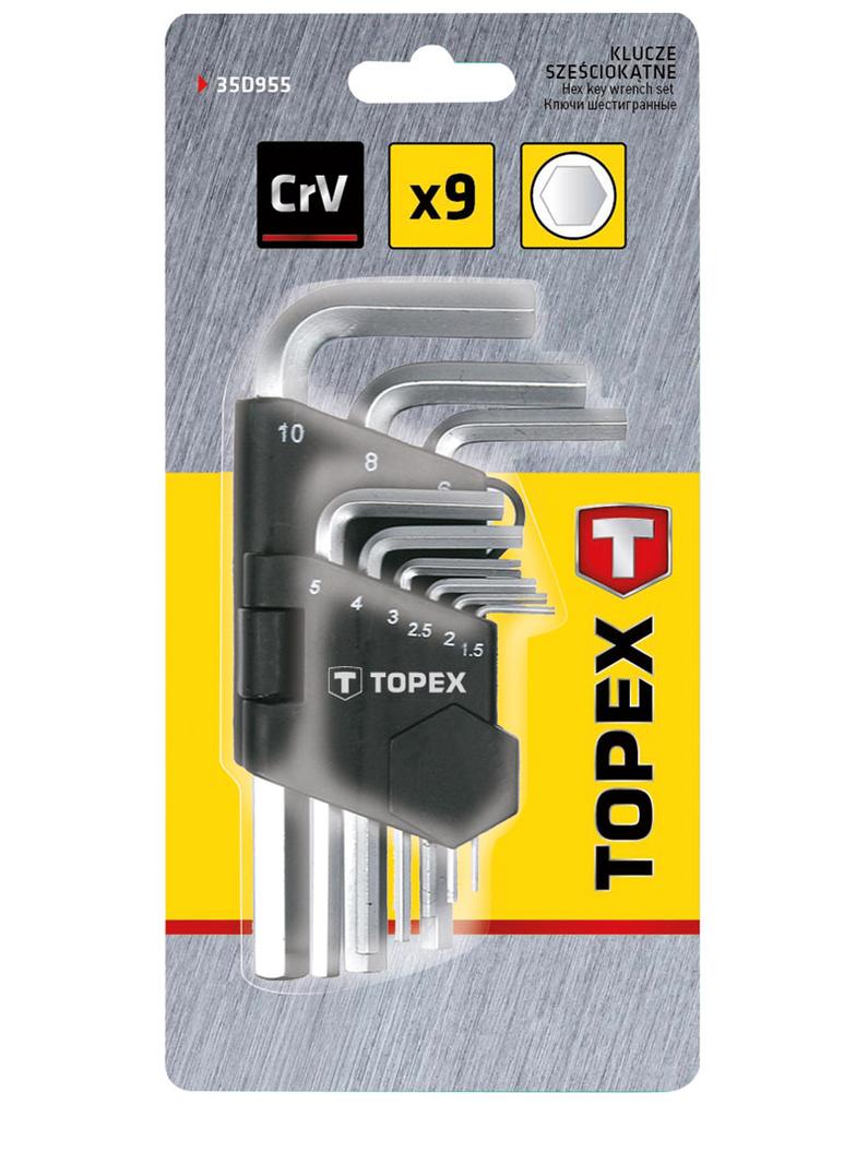 Klucze sześciokątne 1.5-10 mm, zestaw 9 szt.