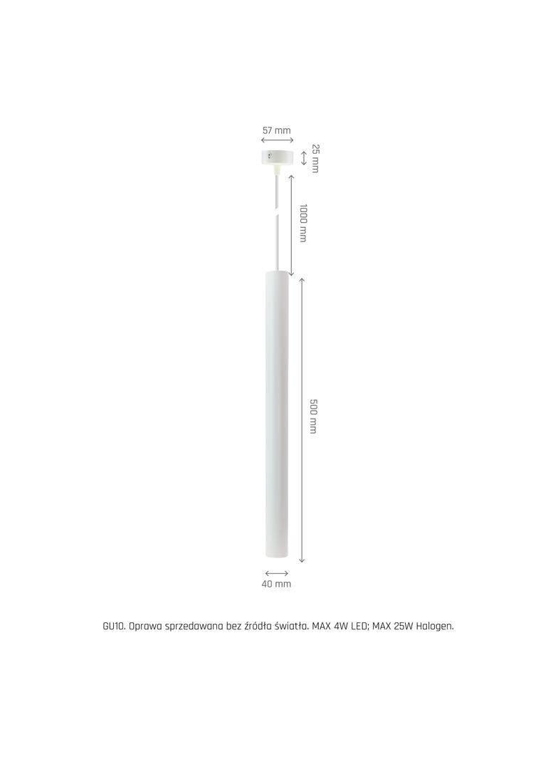 CHLOE SLIM MR11 ZWIESZANA BAZA 250V IP20 40x500+1m kabel BIAŁY regulowany kąt świecenia