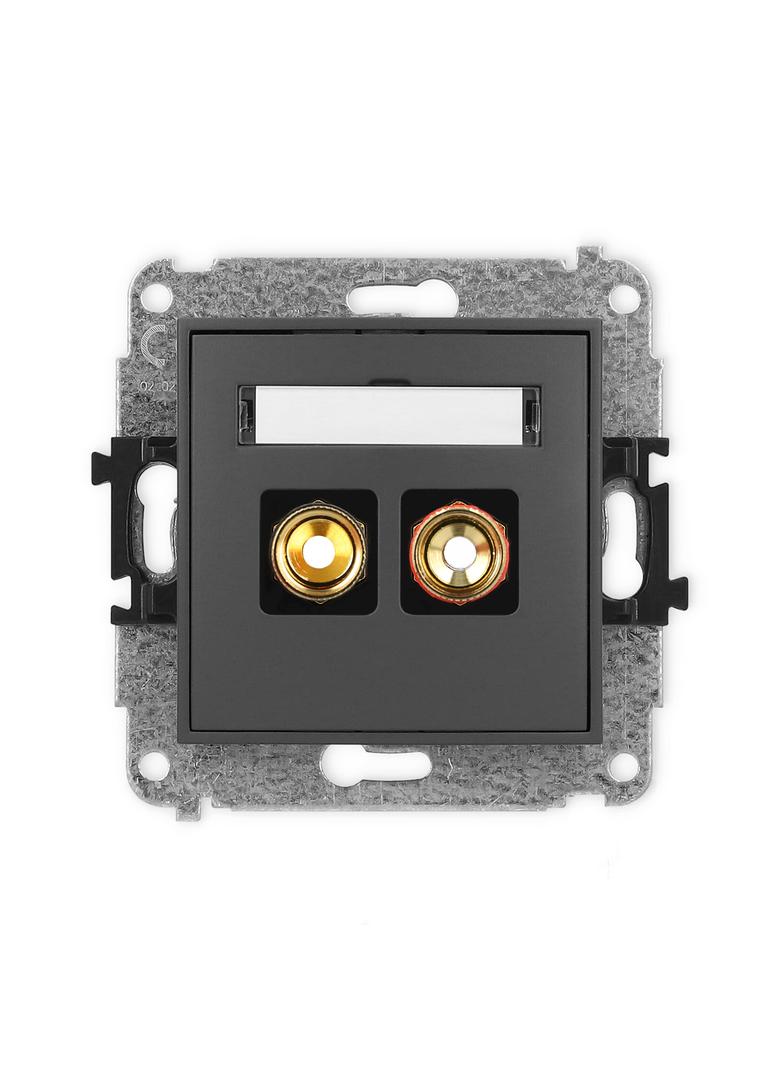 ICON Mechanizm gniazda głośnikowego pojedynczego (typu banan - czerwony i czarny, pozłacany, 4 mm2,