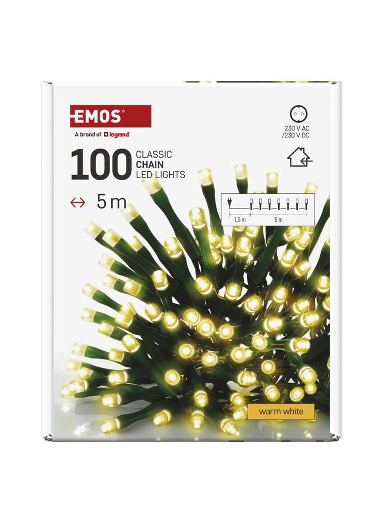 Lampki choinkowe Classic 100LED 5m ciepła biel IP20 D4GW02 EMOS