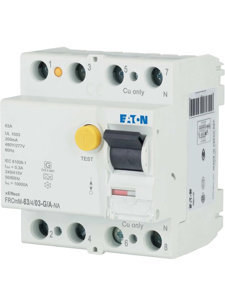FRCMM-63/4/03-G/A-NA Wyłącznik różnicowoprądowy 10kA 63A 4P 300mA typ G/A 167112 EATON