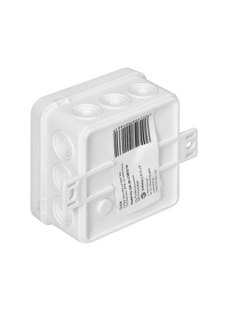 Puszka n/t CLICK IP54 12 przepustów kablowych 75x75x41mm biały 66 szt. OR-JB-13802/W/66 ORNO