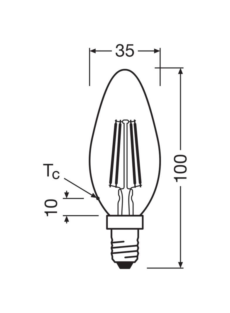 Żarówka LED x2 B35 Świeczka E14 4W = 40W 470lm 4000K Neutralna 300° Retrofit Filament CLASSIC Osram