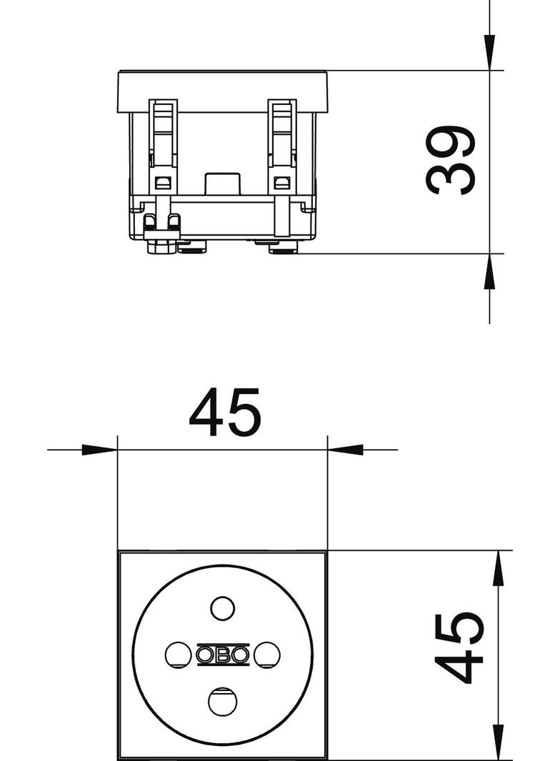 STD-F0K SRO1, Gniazdo pojedyncze 0°, NF, kodowane
