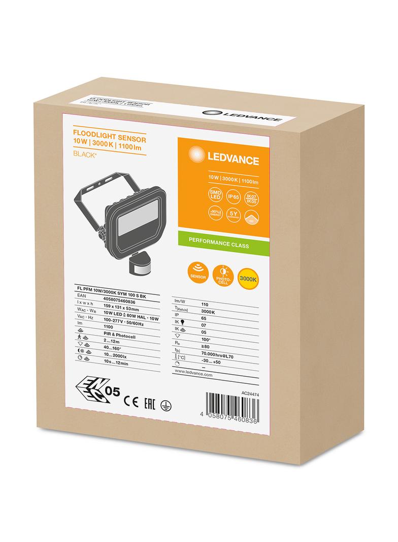 Naświetlacz FLOOD LED PERFORMANCE 10W 3000K SYM 100 SENSOR black