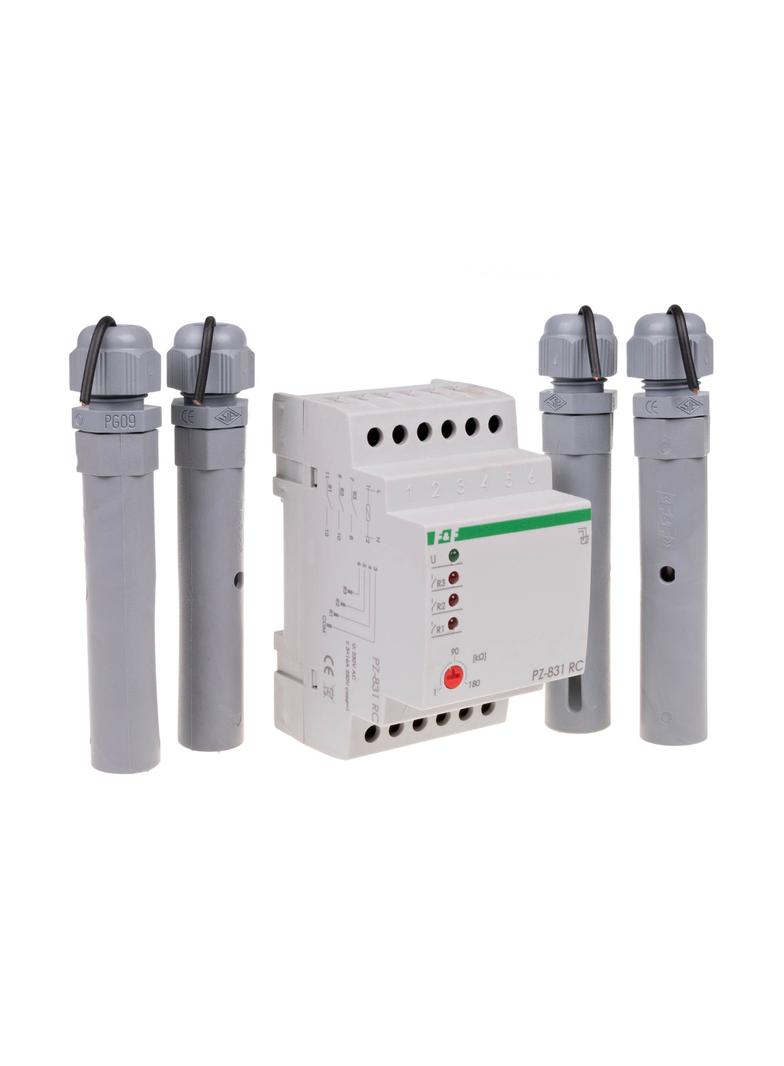 przekaźnik kontroli poziomu cieczy PZ-831 RC, montaz na szynie DIN,styk: 3x1NO 230V