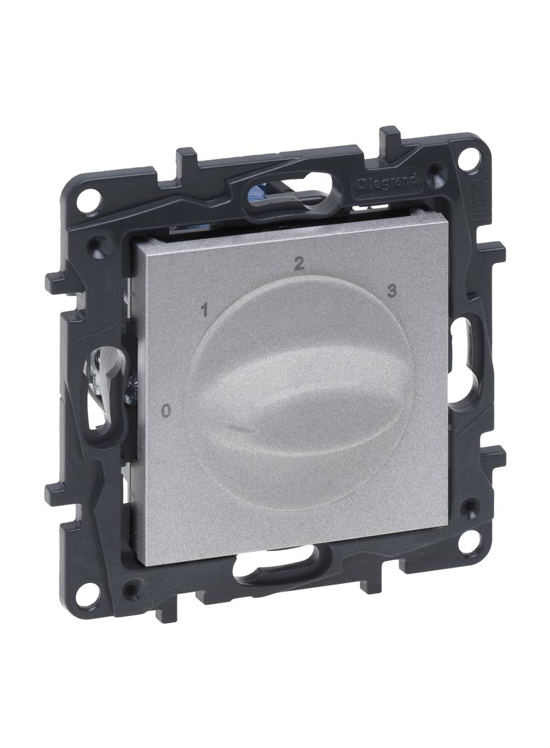 Niloe Step - łącznik sterowania wentylacją 4-pozycyjny- kolor aluminium, Legrand