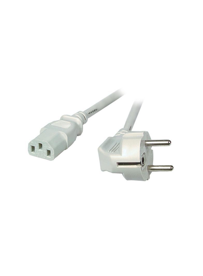 Kabel zasilający Schuko 90° - C13 180° 2m szary EK501.2V2