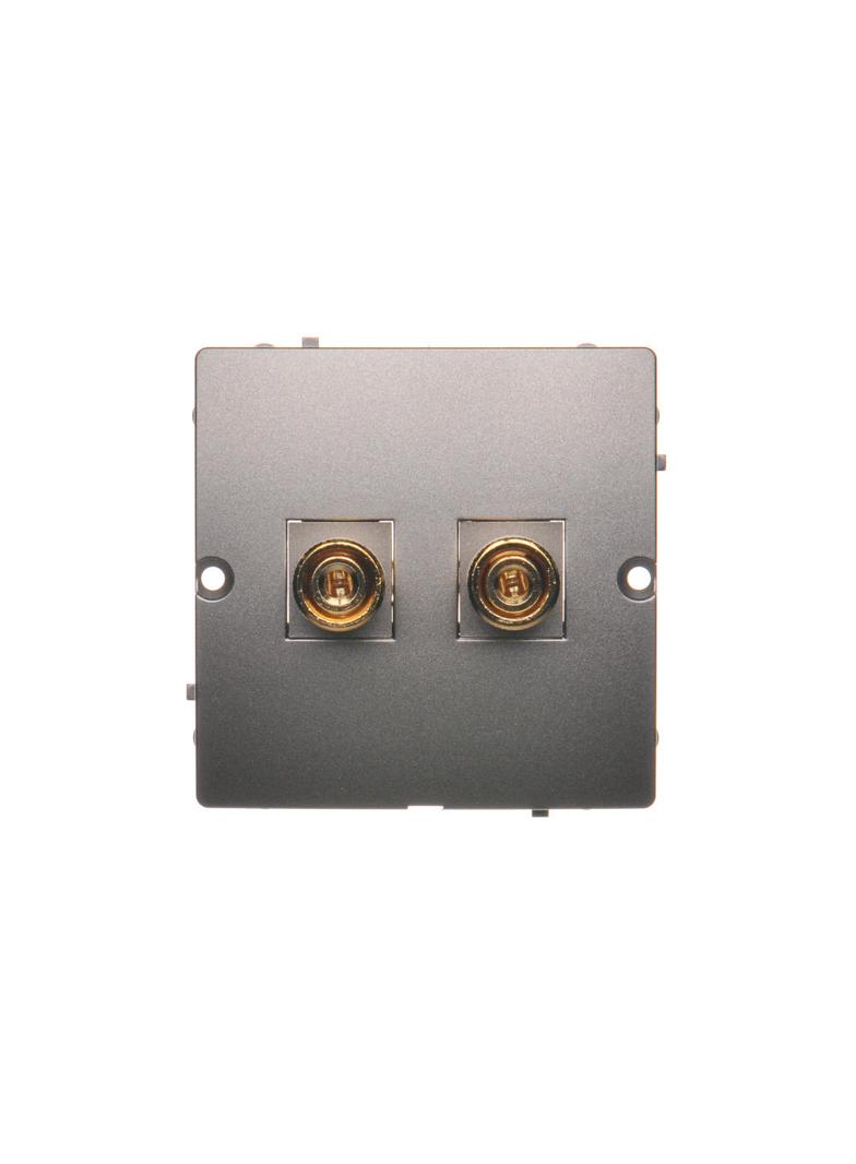 Simon Basic Gniazdo głośnikowe pojedyncze -1 kolumna głośnikowa . Przekrój przew. dla wyjścia 6 mm2. Mocowanie na wkręty do puszki stal inox BMGL2.02/21 KONTAKT