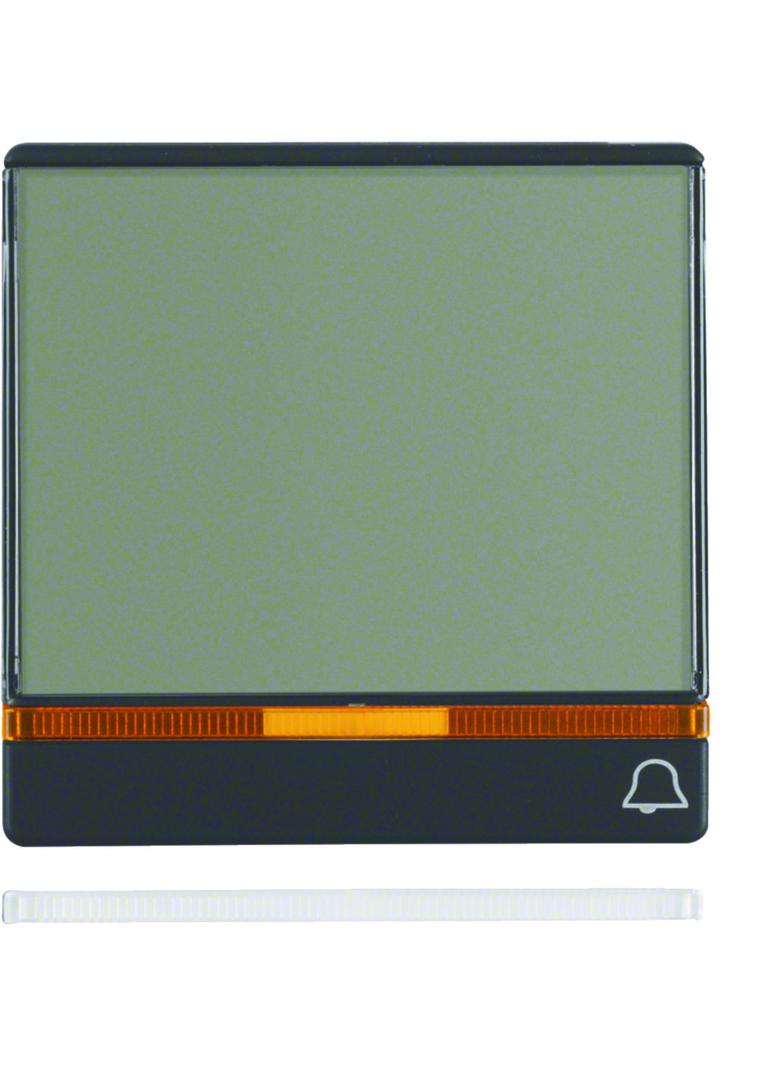 BERKER Q.x Klawisz 2 soczewką duż. z polem opisowym nadrukowany symbol dzwonek antracyt aksamit 1696