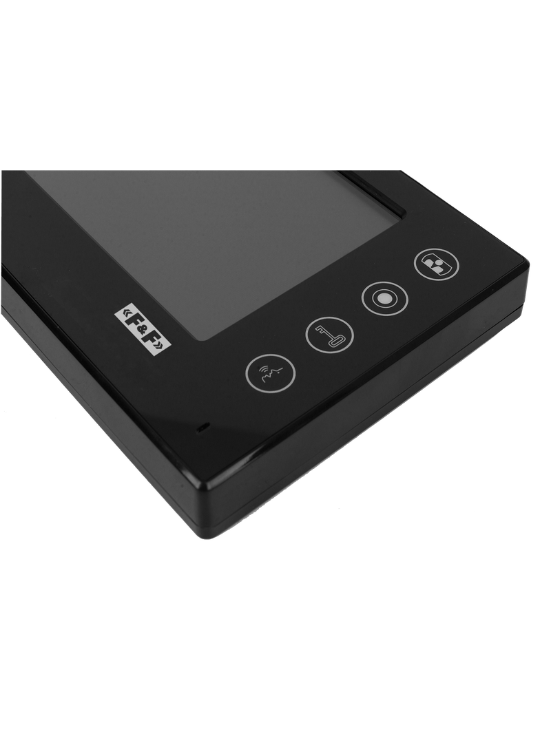 Monitor czarny ze słuchawką