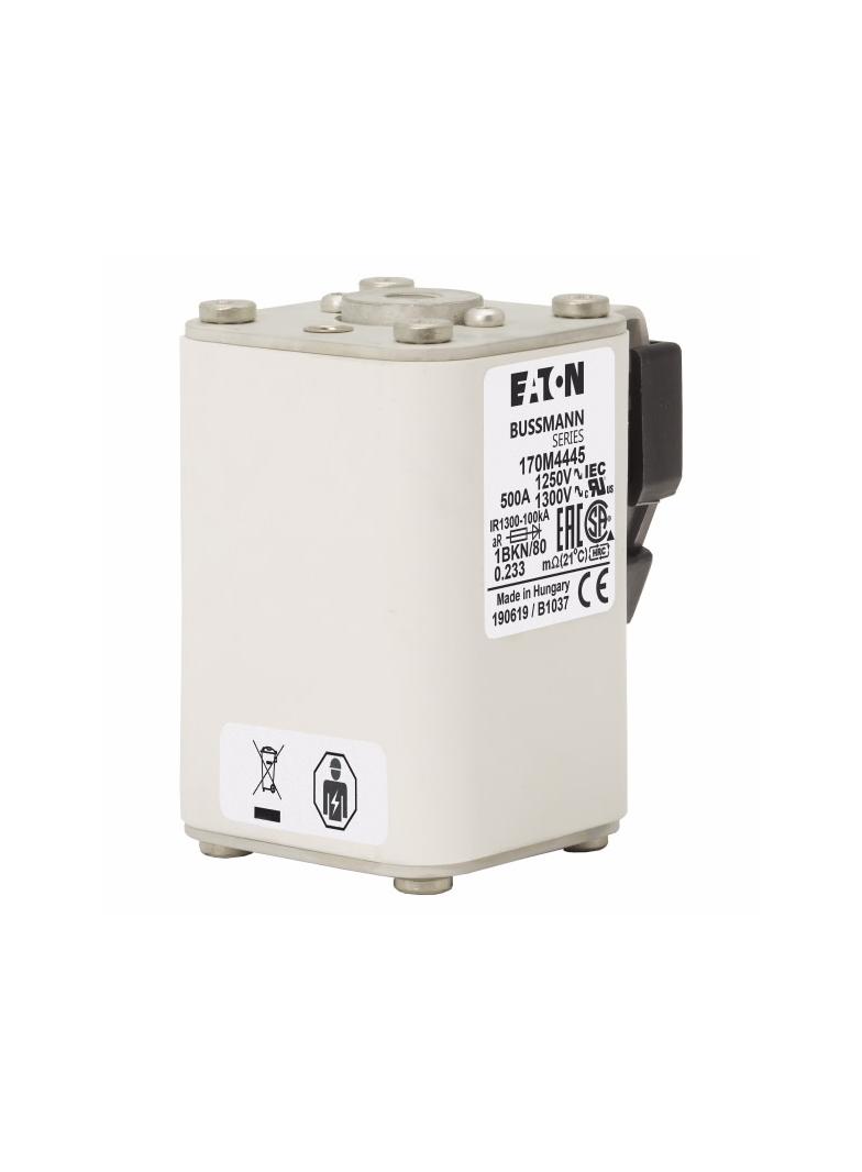 FUSE 500A 1250V 1BKN/80 AR CU Wkładka szybka 500A AC 1250V rozmiar 1 53x69x80 mm aR IEC UL 170M4445