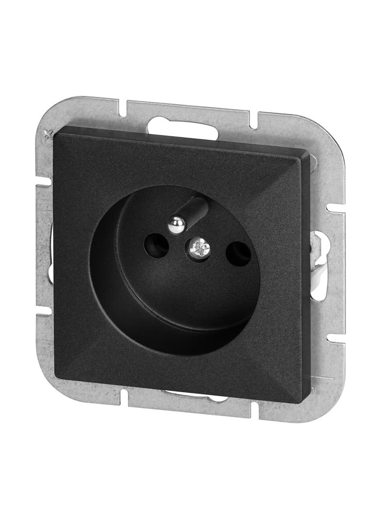 Gniazdo pojedyncze podtynkowe 2P+Z Pearl, 16A, 250V, PT-16P, czarny