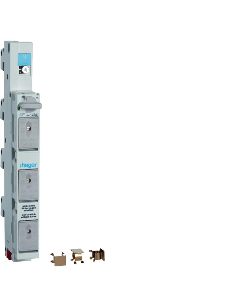 Rozłącznik bezpiecz. listw. do szyn 60mm D01/D02/CH10 4P 63A 400VAC 60/110VDC L066M HAGER