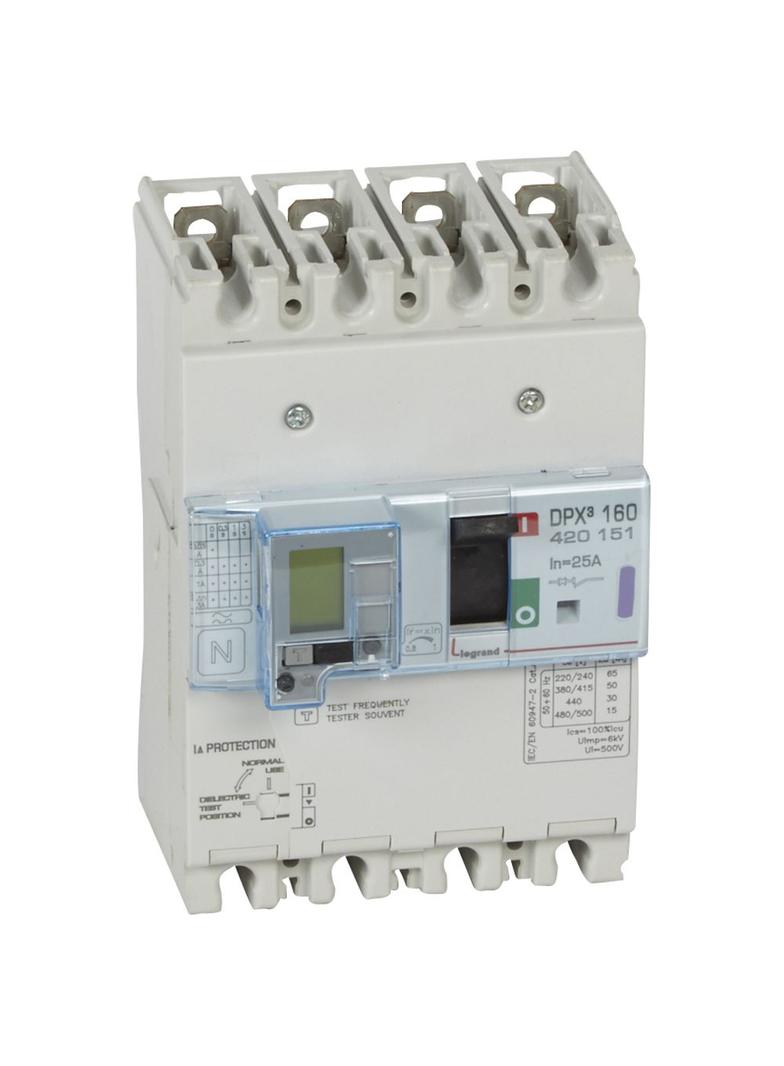 Wyłącznik Z Wyzwalaczem Termiczno-Magnetycznym DPX3 160 4P 25A 50Ka Z Zab. R-Pr. 420151 LEGRAND