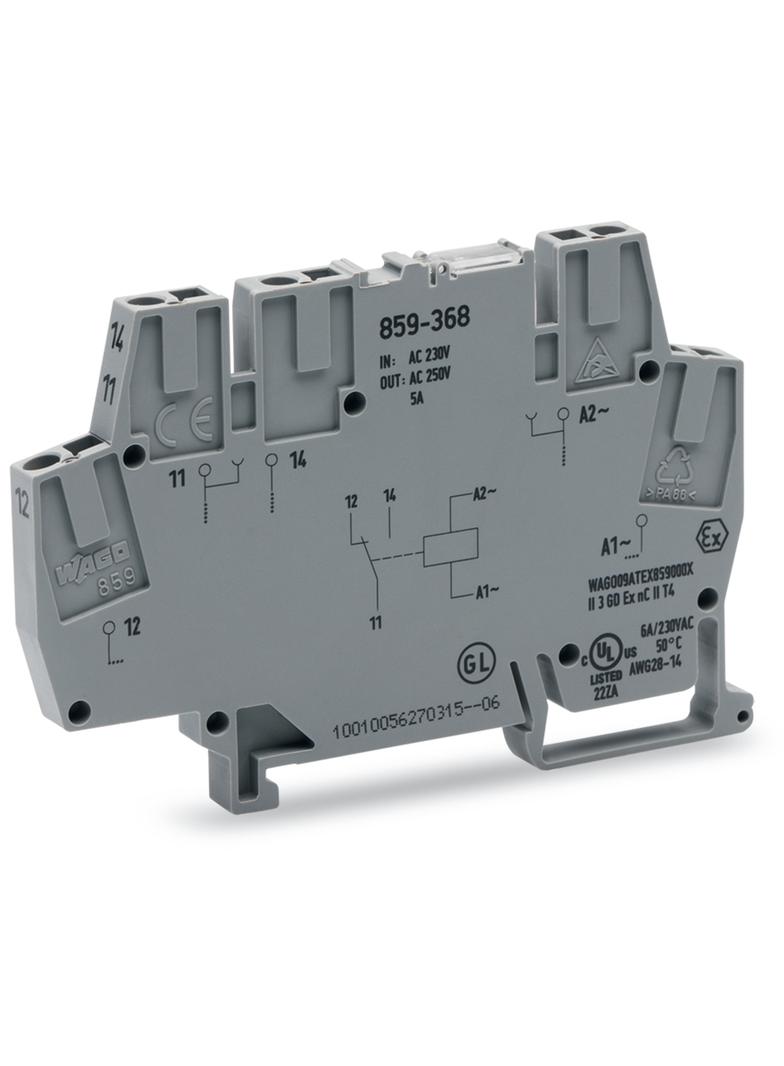 Złączka z przekaźnikiem minaturowym 230V AC 1p 859‑368 /10szt./ WAGO