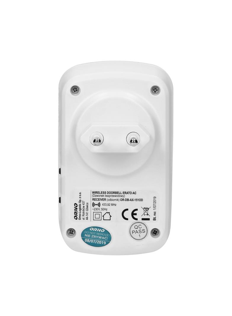 Dzwonek bezprzewodowy ERATO AC sieciowy learning system 32 dźwiękI 100m OR-DB-AX-151 ORNO