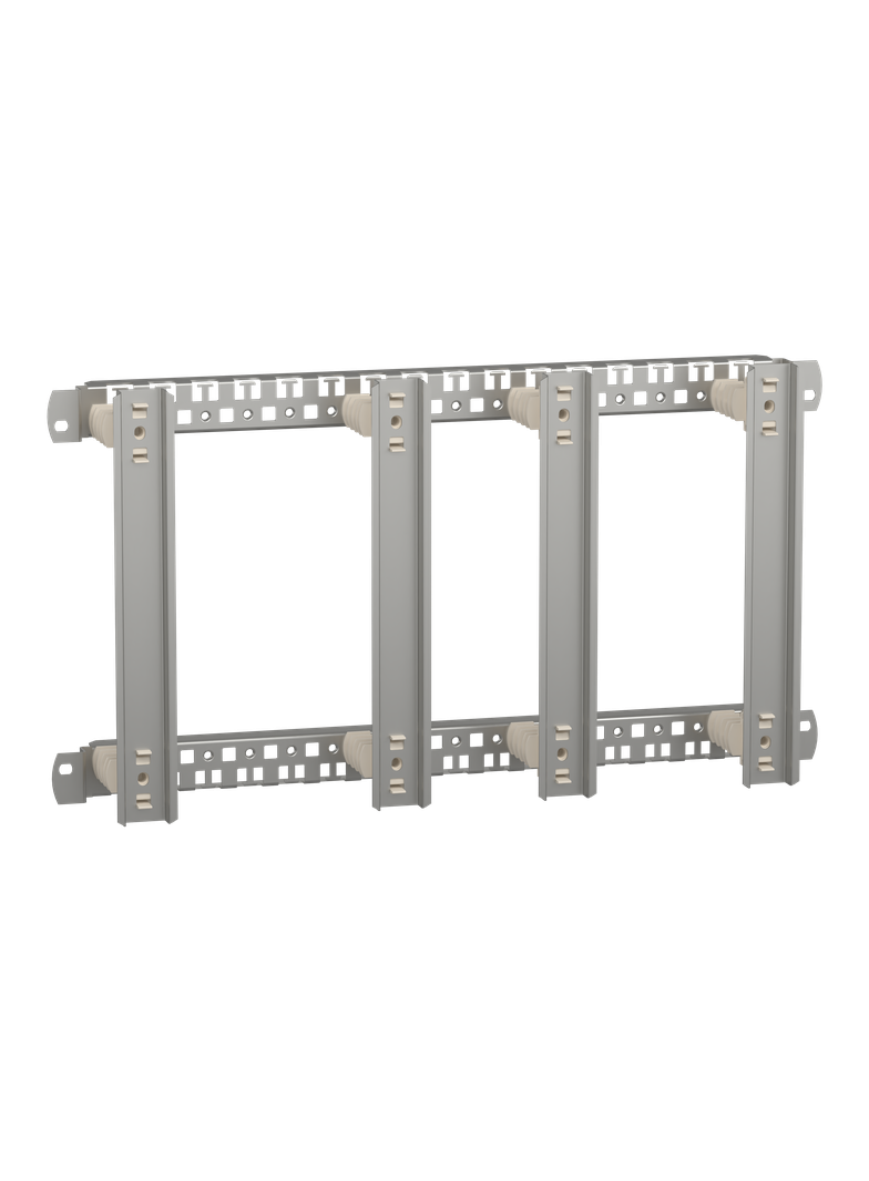 Rozdzielnice PrismaSet, płyta montażowa z 4 pionowymi szynami symetrycznymi do zacisków