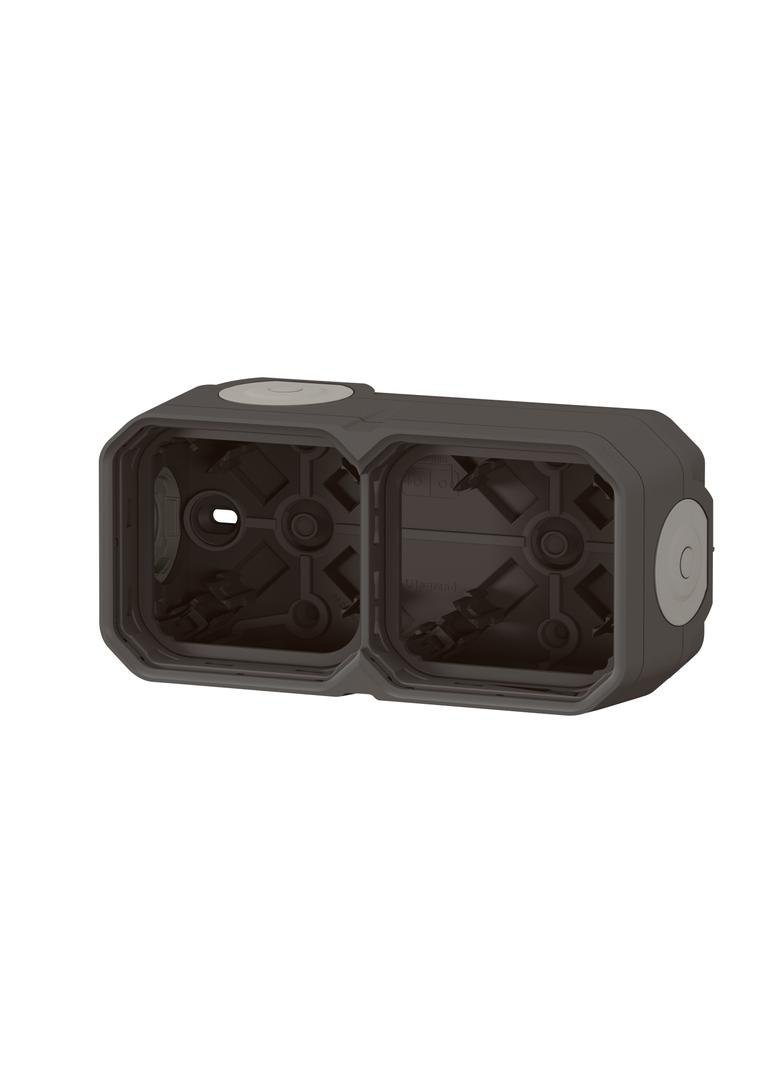 NOWE PLEXO - PUSZKA NATYNKOWA PODWÓJNA Z PRZEPUSTEM MEMBRANOWYM ANTRACYT