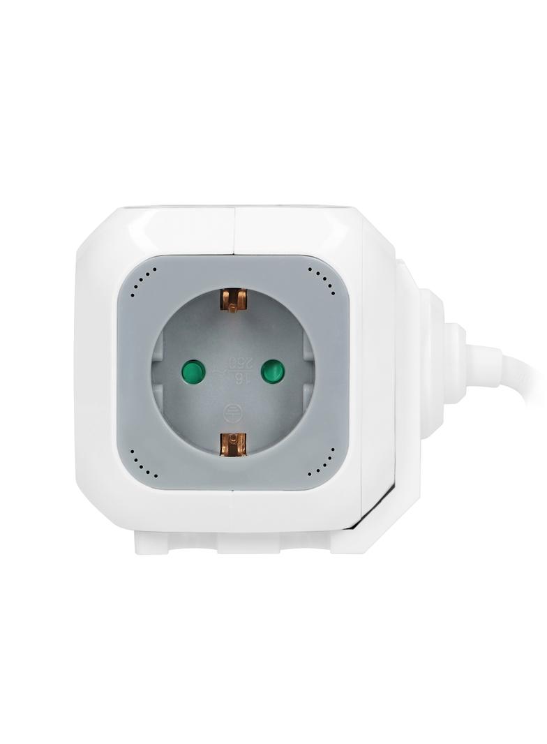 Przedłużacz 4x2P+Z (Schuko) ładowarka USB A+C Quick charge 1,4m H05VV-F 3x1,5mm2 szary OR-AE-13247(G